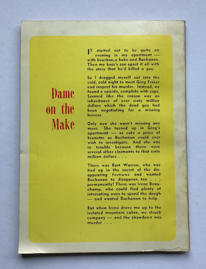 Australian pulp fiction book DAME ON THE MAKE 1958 1st edition
